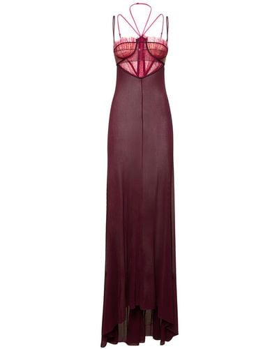 Nensi Dojaka Lvr Exclusive Tulle & Georgette Gown - Purple