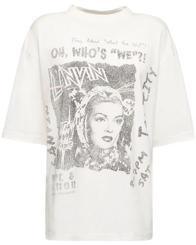 Lanvin Printed Short Sleeve T-shirt - Natural
