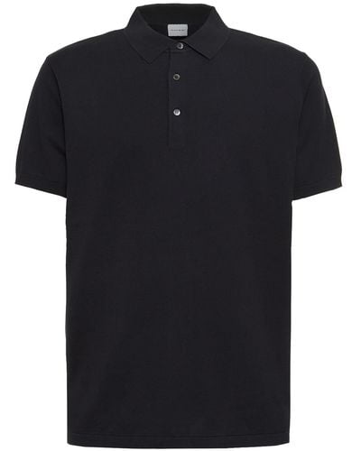 Aspesi Cotton Knit Polo Shirt - Black