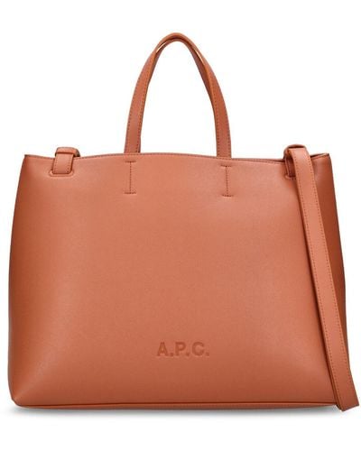 A.P.C. Small Cabas Market レザーバッグ - ブラウン