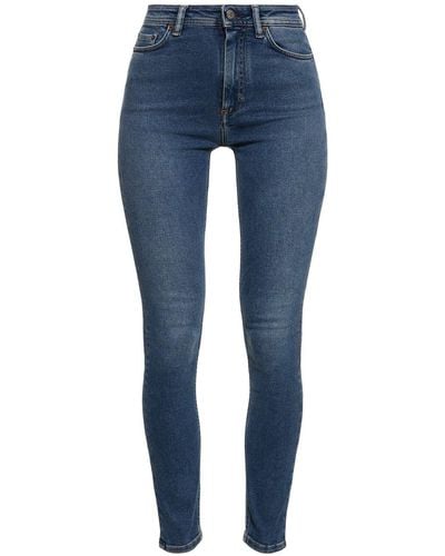 Acne Studios Peg High Waisted Denim Skinny Jeans - Blue