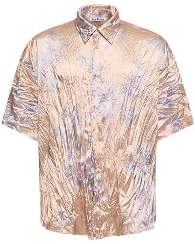 Acne Studios Crinkled Short Sleeve Shirt - Pink