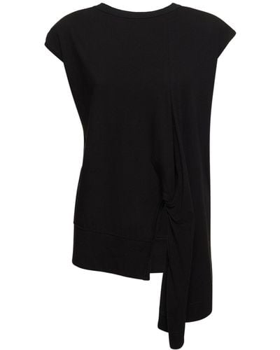 Yohji Yamamoto Camiseta de algodón jersey - Negro