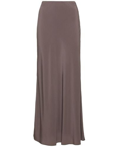 Matteau Silk Elastic Long Skirt - Brown
