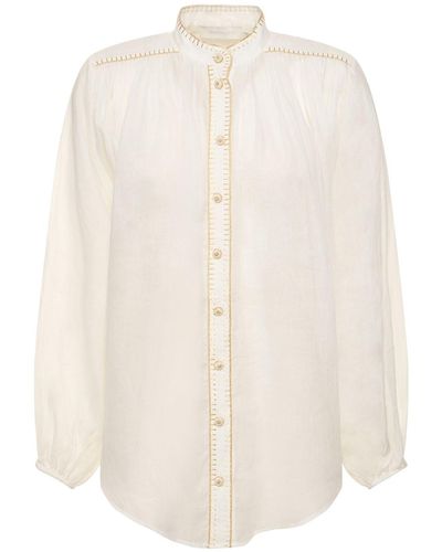 Zimmermann Camisa de ramio - Blanco