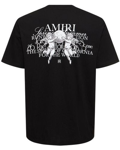 Amiri Cherub Print Cotton Jersey T-shirt - Black