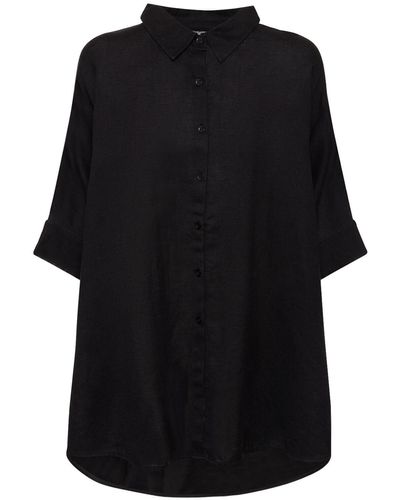 Posse Lula Viscose & Linen Shirt - Black