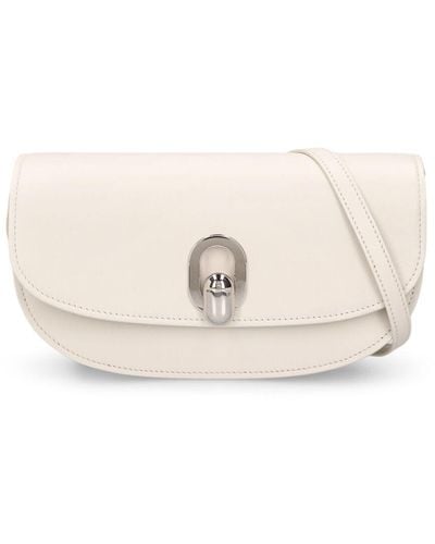 SAVETTE The Tondo Crescent Smooth Leather Bag - White