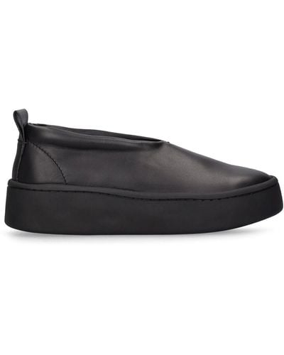 Jil Sander 40mm Leather Slip On Sneakers - Gray