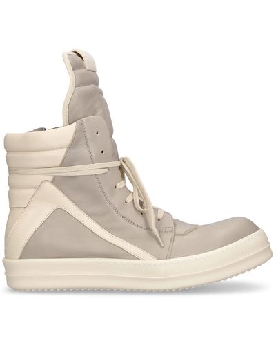 Rick Owens Geobasket Leather High Top Trainers - Natural