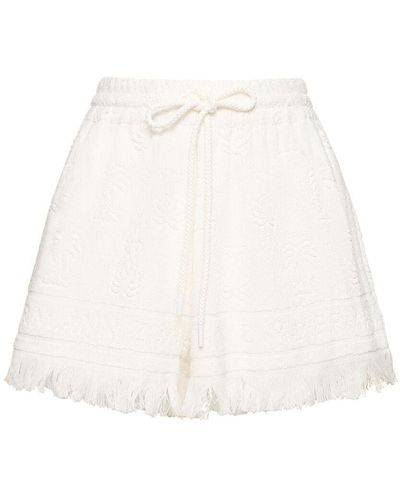 Zimmermann Shorts de toalla de algodón - Blanco