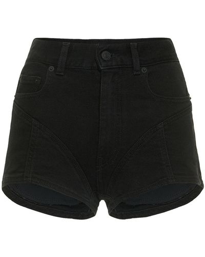 Mugler Kontrastierende Denim- Und Jersey-shorts - Schwarz