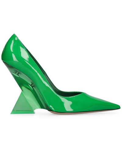 The Attico 105Mm Cheope Patent Leather Pumps - Green
