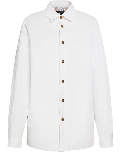 Etro Oversized Cotton Shirt Jacket - White