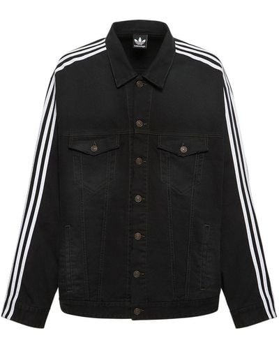 Balenciaga Adidas Cotton Denim Jacket - Black