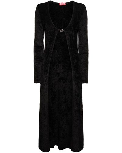 DIESEL M-Carol Viscose Blend Knit Long Cardigan - Black