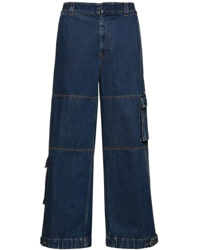 Gucci Organic Denim Cargo Pants - Blue