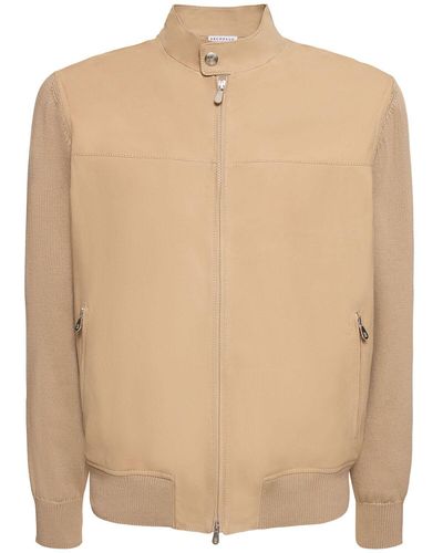 Brunello Cucinelli Suede Zipped Jacket - Natural