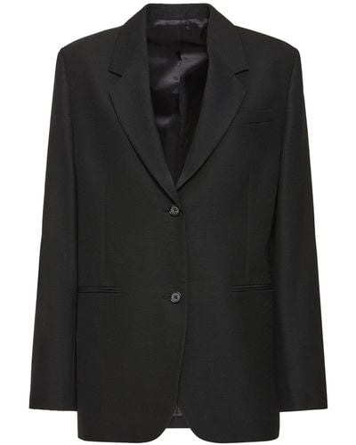 Totême Tailored Suit Wool Blend Jacket - Black