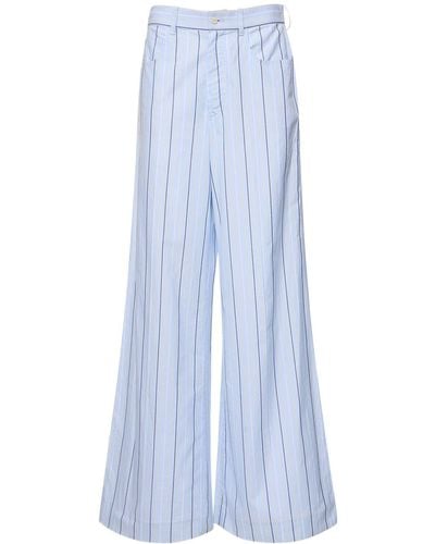 Marni Pantalon taille mi-haute en popeline de coton - Bleu