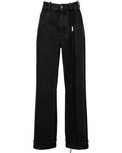 Ann Demeulemeester Comfort High Rise Cotton Denim Jeans - Black