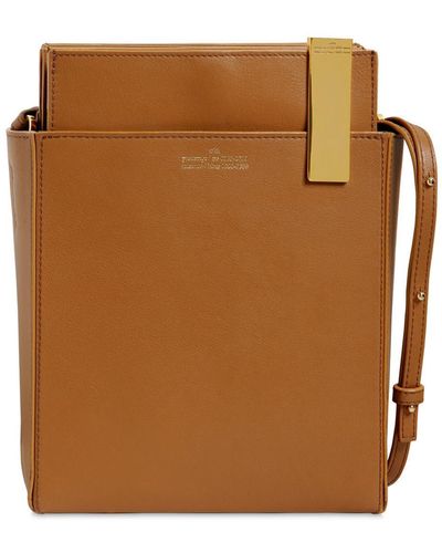 ROKH File Leather Shoulder Bag - Brown