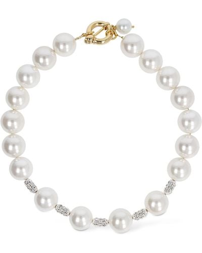 Timeless Pearly Pearl & Crystal Choker - White