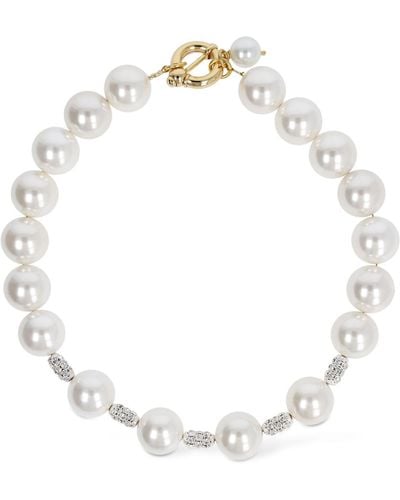 Timeless Pearly Choker en perles et cristaux - Blanc