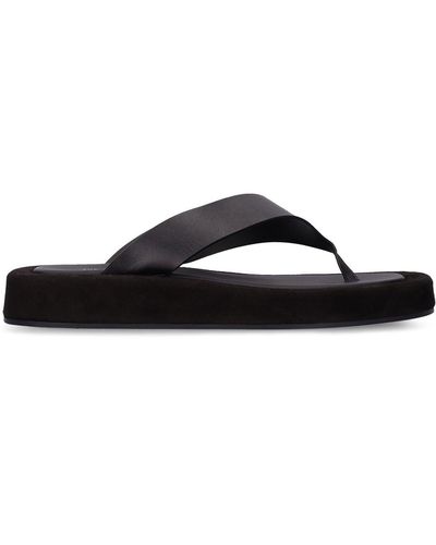 The Row 35mm Ginza Leather Thong Sandals - Black