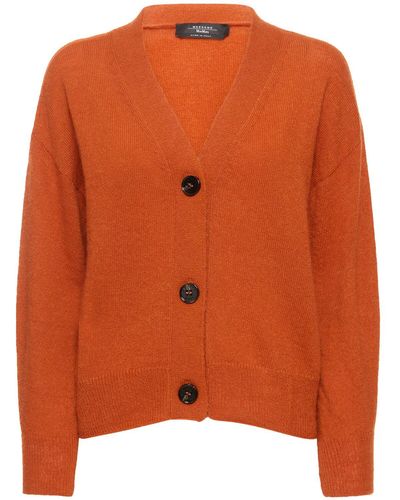 Weekend by Maxmara Oblio Mohair Blend Knit Cardigan - Orange