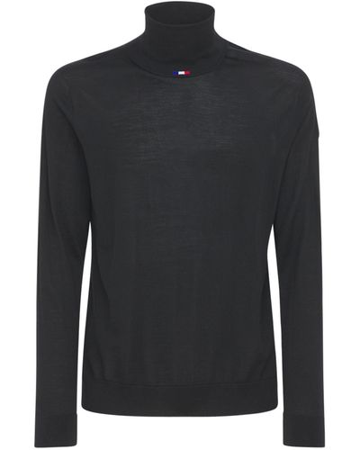 Moncler Turtleneck Wool Knit Jumper - Black