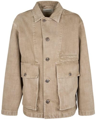 Lemaire Boxy Fit Cotton Jacket - Natural