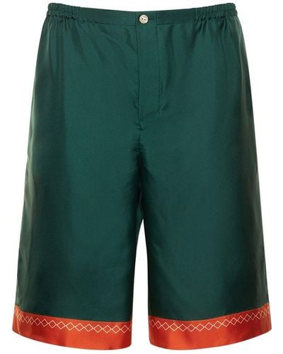 Gucci Shorts De Seda - Verde