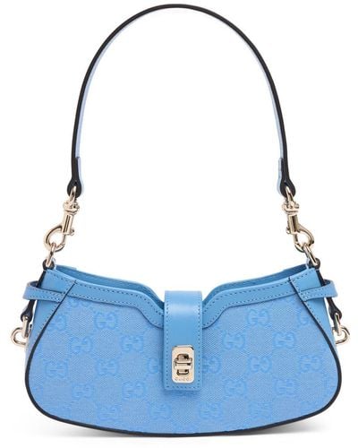 Gucci Moon Side Canvas Shoulder Bag - Blue