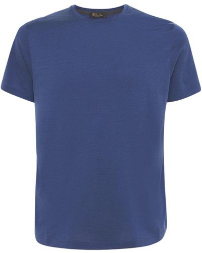 Loro Piana シルク&コットンソフトジャージーtシャツ - ブルー