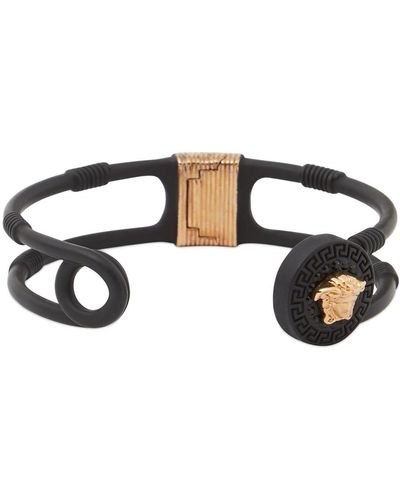 Versace Varnished Pin Cuff Bracelet - Black