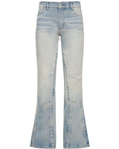 Y. Project Low Rise Flared Denim Jeans W/Hooks - Blue