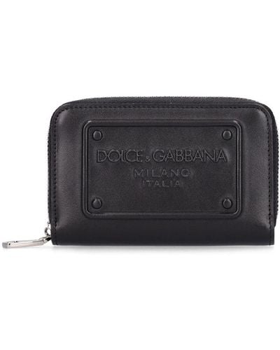 Dolce & Gabbana エンボスレザージップウォレット - グレー