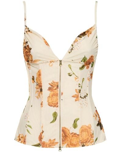 WeWoreWhat Printed Stretch Tech Corset Top - Natural