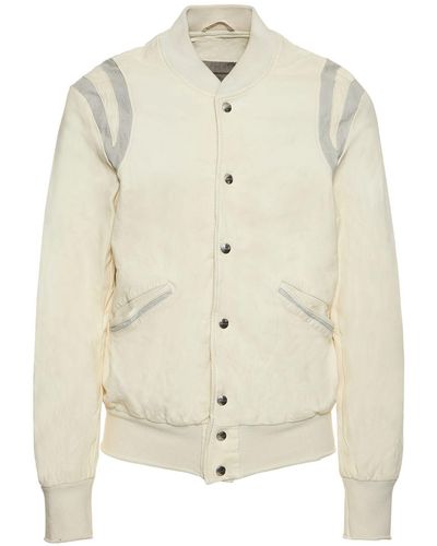 Giorgio Brato Brushed Leather Varsity Jacket - Natural