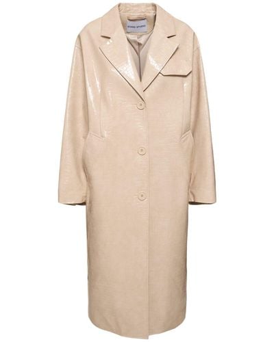 Stand Studio Haylo Faux Leather Coat - Natural