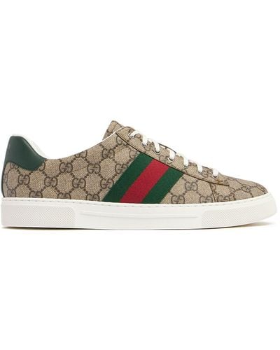 Gucci Ace GG Canvas Low-top Sneakers - Brown