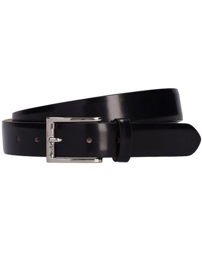 Maison Margiela 30mm Brushed Leather Belt - Black