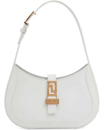 Versace Small Leather Hobo Bag - White