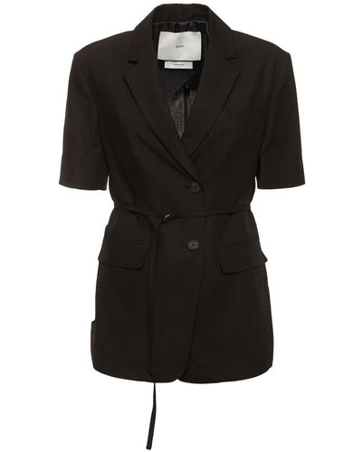 DUNST Belted Linen S/s Jacket - Black
