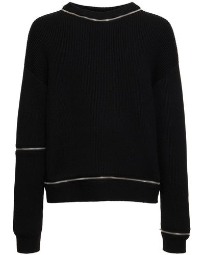 Moschino Zip Wool Knit Jumper - Black