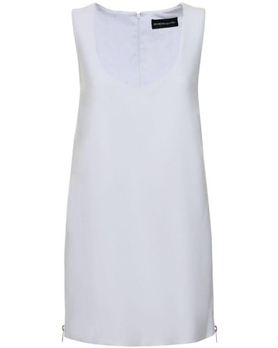 Brandon Maxwell Wool Crepe Sleeveless Mini Dress - White
