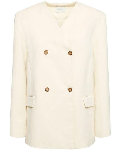 Loulou Studio Blazer en coton et lin icha - Neutre