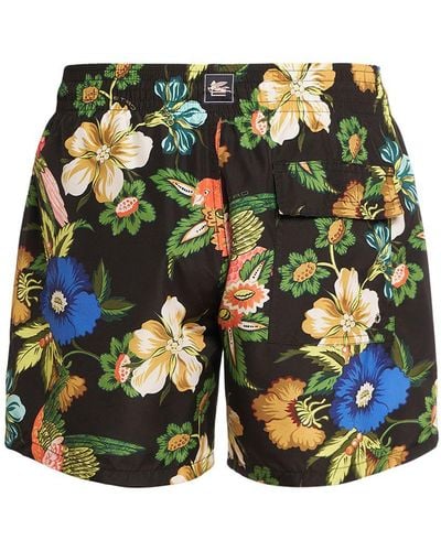 Etro Floral Printed Swim Shorts - Black