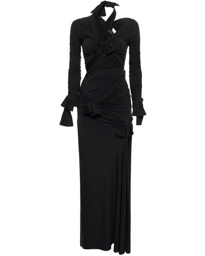 Balenciaga Vestido de fiesta con detalle de nudo y abertura - Negro